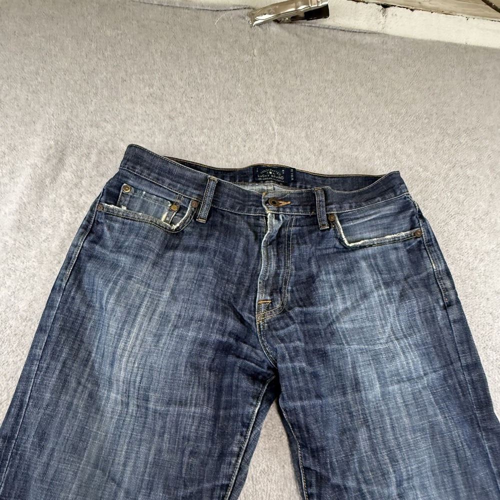 Lucky Brand 221 Original Straight Jeans Mens 34x32 Blue Medium Wash Denim